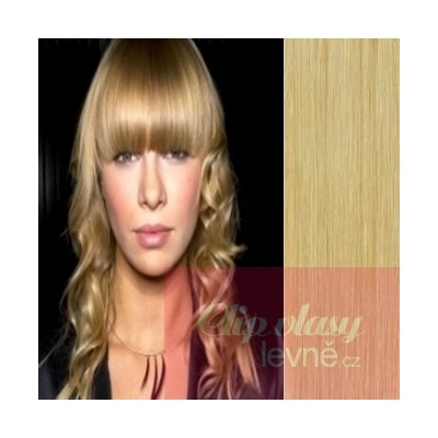 Clip in 100% human hair REMY bang - natural blonde